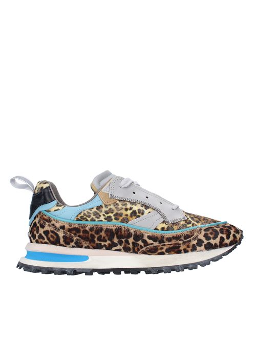 THREEDOME model sneakers made of leather and pony skin. Lace-up front closure HIDNANDER | THREEDOME.ZERO HD2WS231 300ANIMALIER